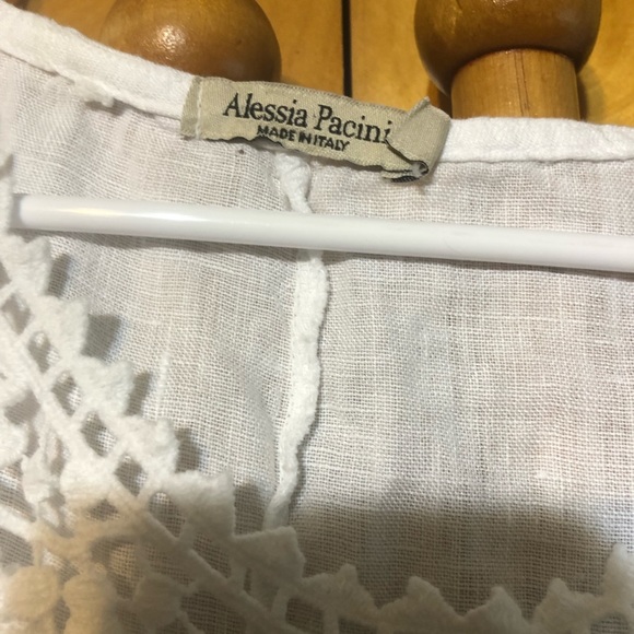 Alessia Pacini White Linen Sleeveless Top in Size Small - Picture 5 of 6